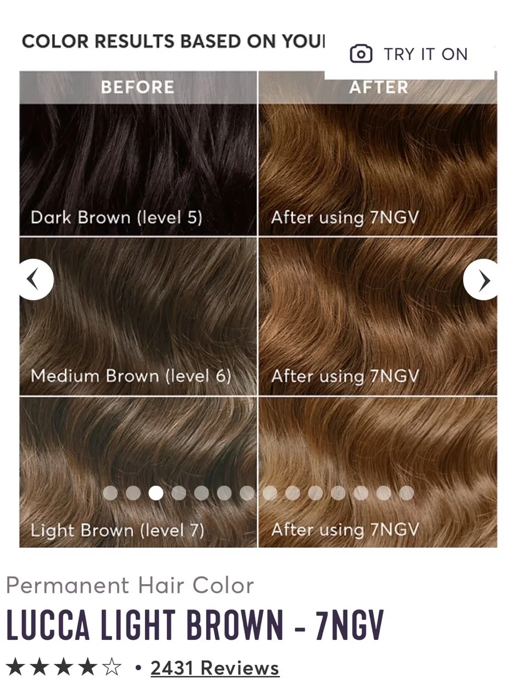 NIB Madison Reed Hair Color Kit LUCCA Light Golden Brown 7NGV Ammonia Free
